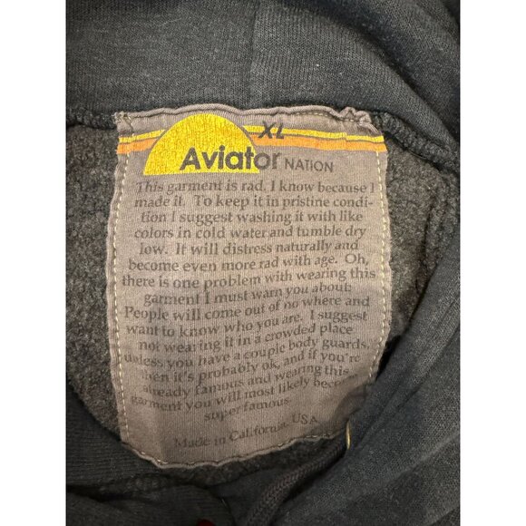 Aviator Nation Logo Sweatshirt Hoodie - Size XL - Picture 3 of 4